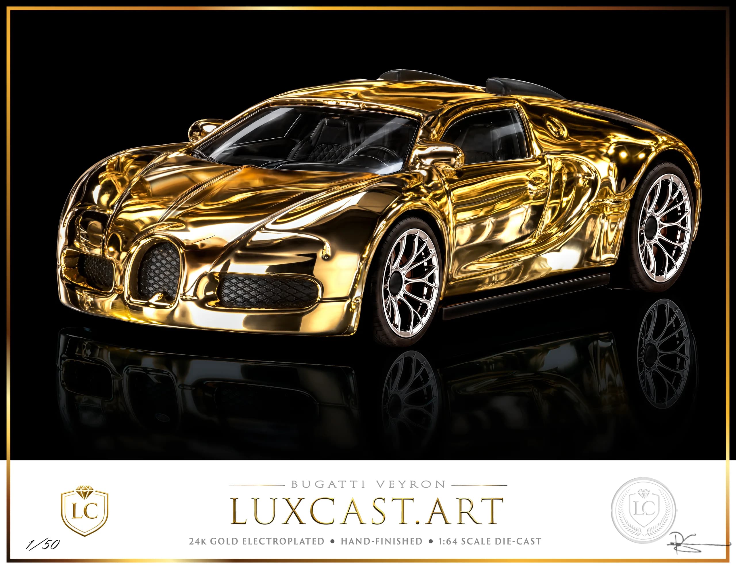 Bugatti Veyron signed art print