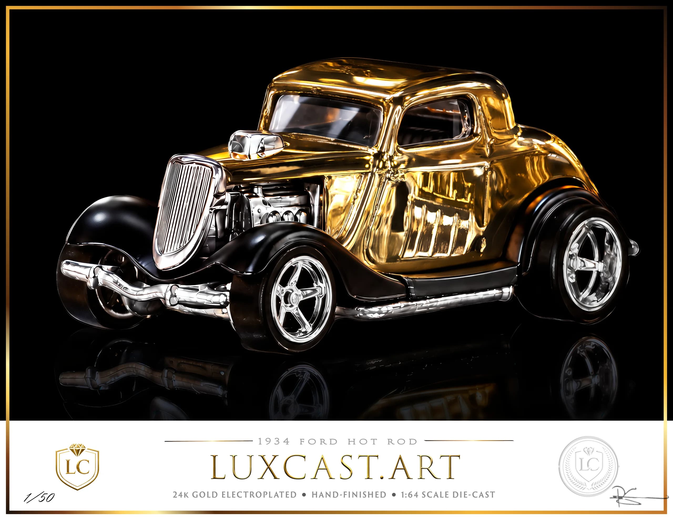 1934 Ford Hot Rod Coupe signed art print