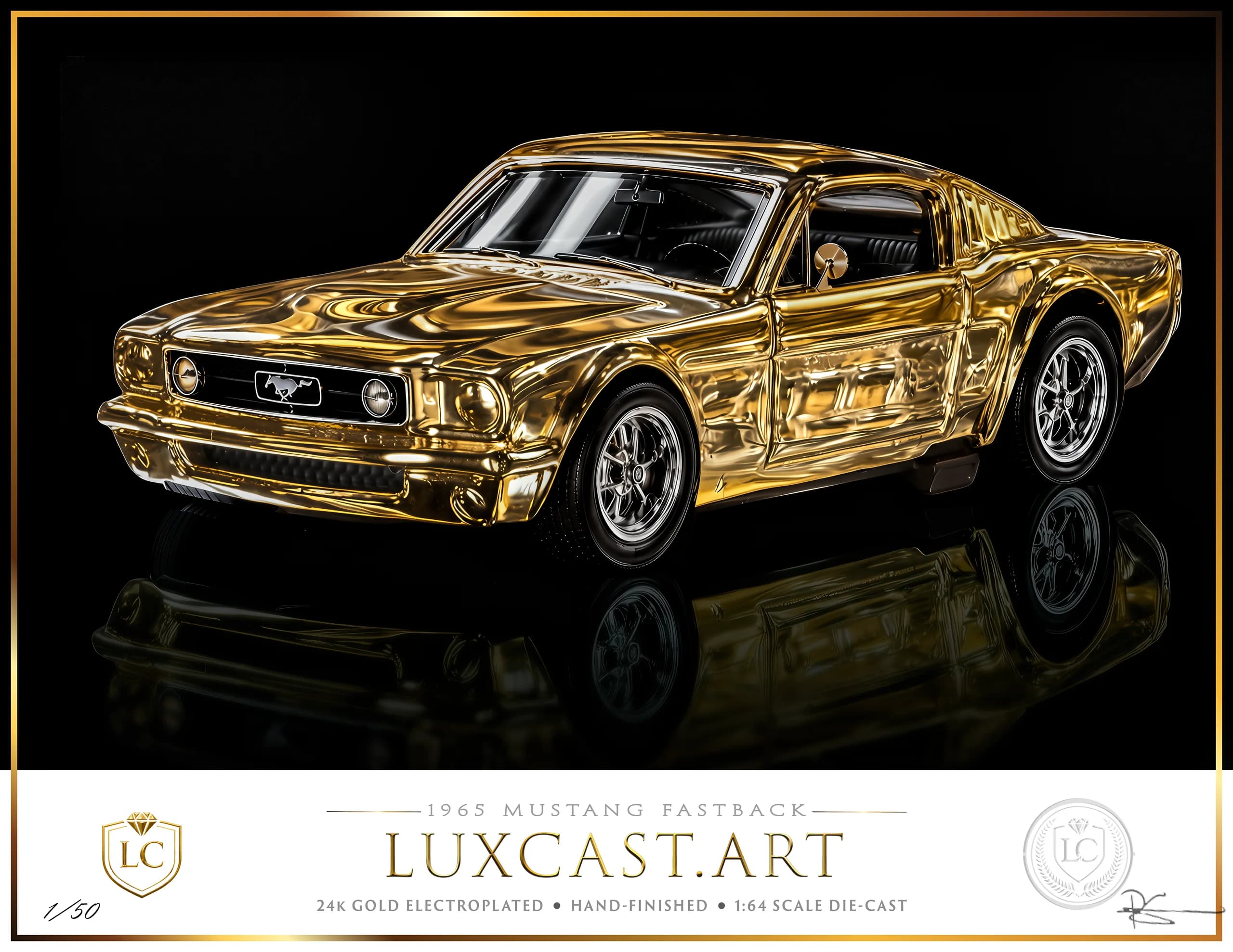 1965 Mustang Fastback signed art print